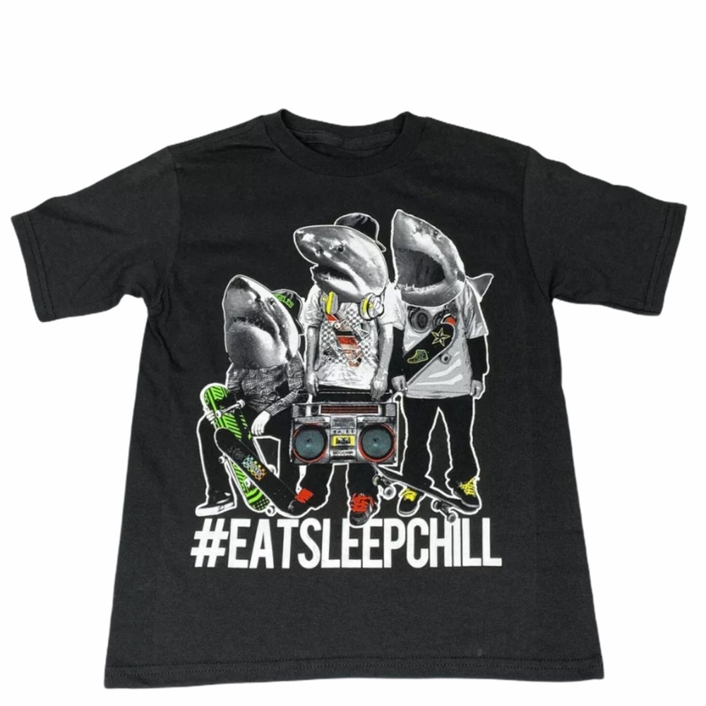Berzy Boys #Eatsleepchill T-Shirt Black Size XXS